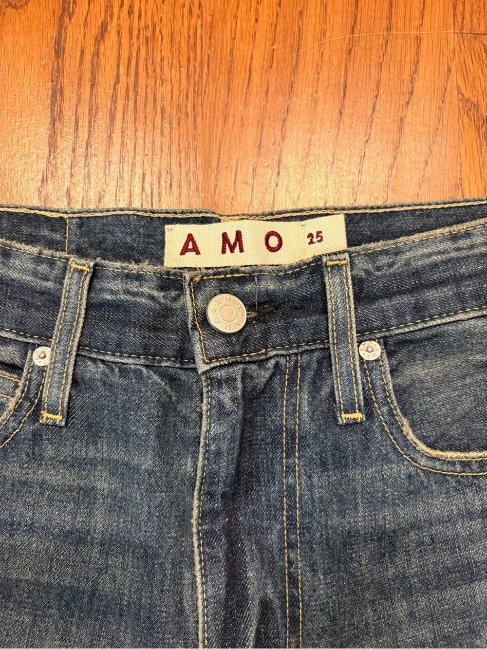 AMO Straight-Leg Women’s Jeans in Medium Blue